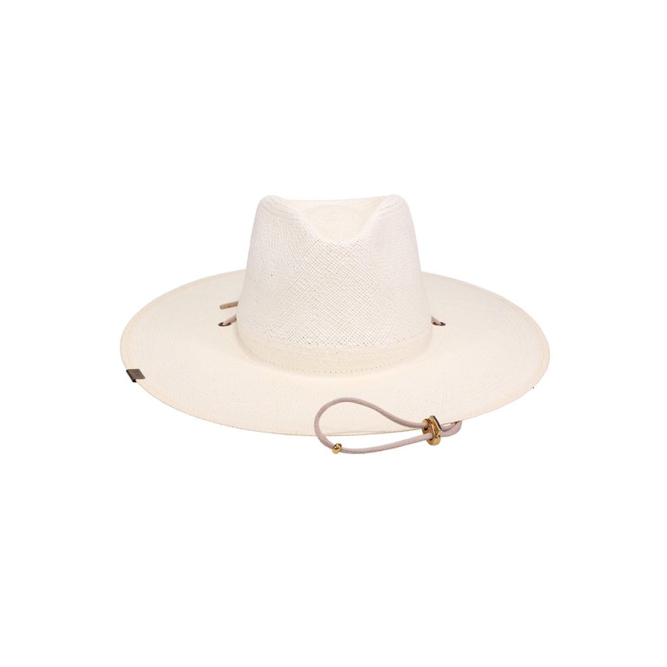 Luxury white ivory straw hat with chin strap