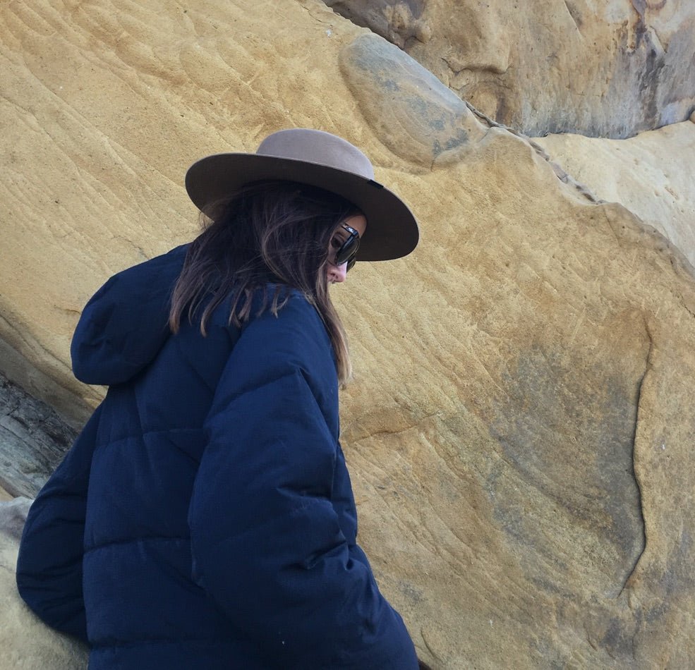 Brown women's felt hat  