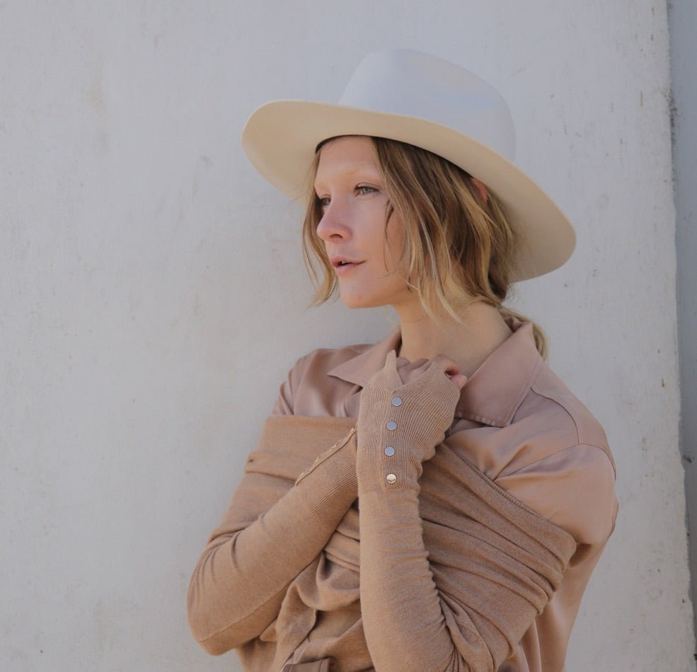  essentials ivory wool felt designer hats