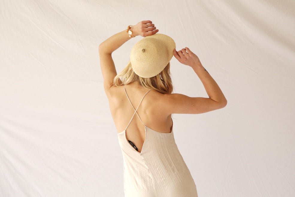 Handwoven straw cap style hat 