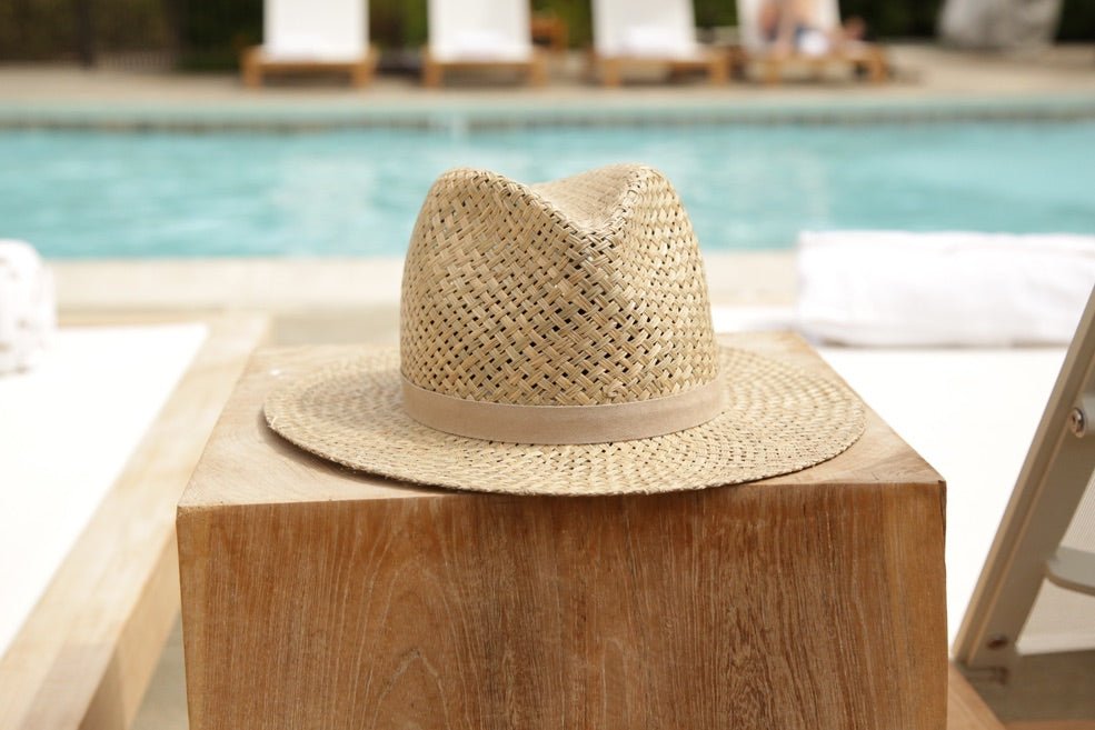 Rustic lose knit nat natural straw hat by kin the label 