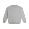 Gray sweatshirt with 'Shop Responsibly' text on the back against a white background