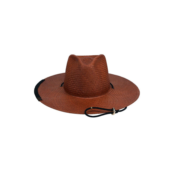 Brown-stained Panama straw hat  