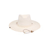 Luxury white ivory straw hat with chin strap 