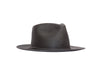Charcoal wool hat with classic dents and medium brim 
