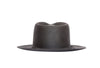 Charcoal wool hat with classic dents and medium brim 