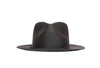 Charcoal wool hat with classic dents and medium brim 